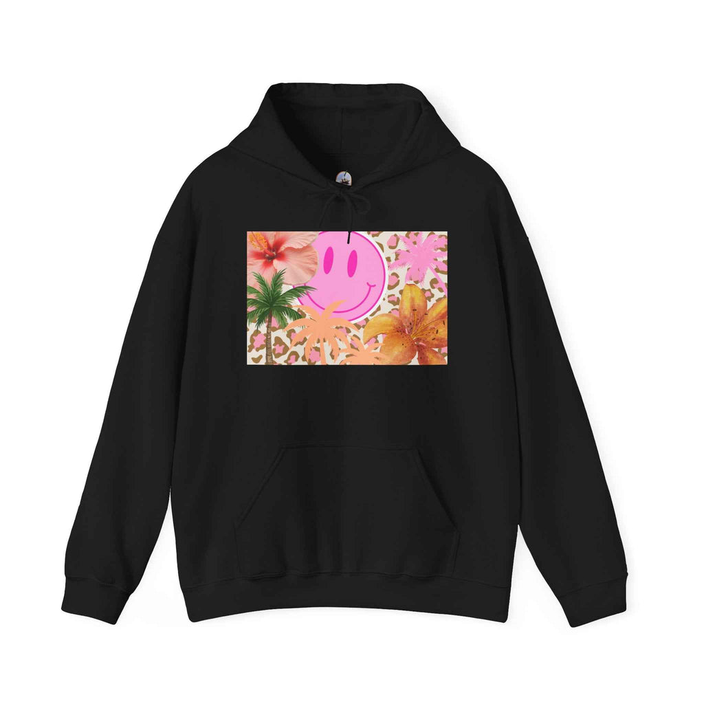 NuEden: NuEden Utopia Kali Floral Pink Smiley Hoodie