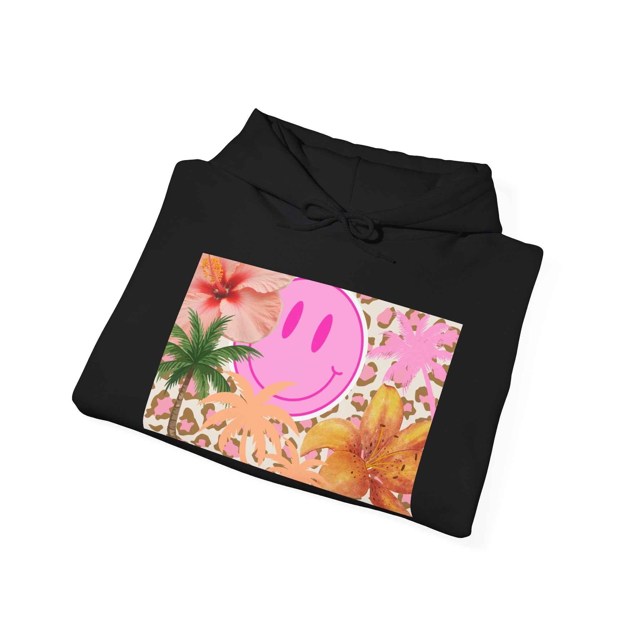 NuEden: NuEden Utopia Kali Floral Pink Smiley Hoodie
