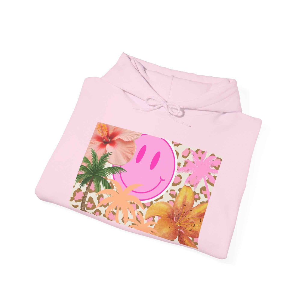 NuEden: NuEden Utopia Kali Floral Pink Smiley Hoodie