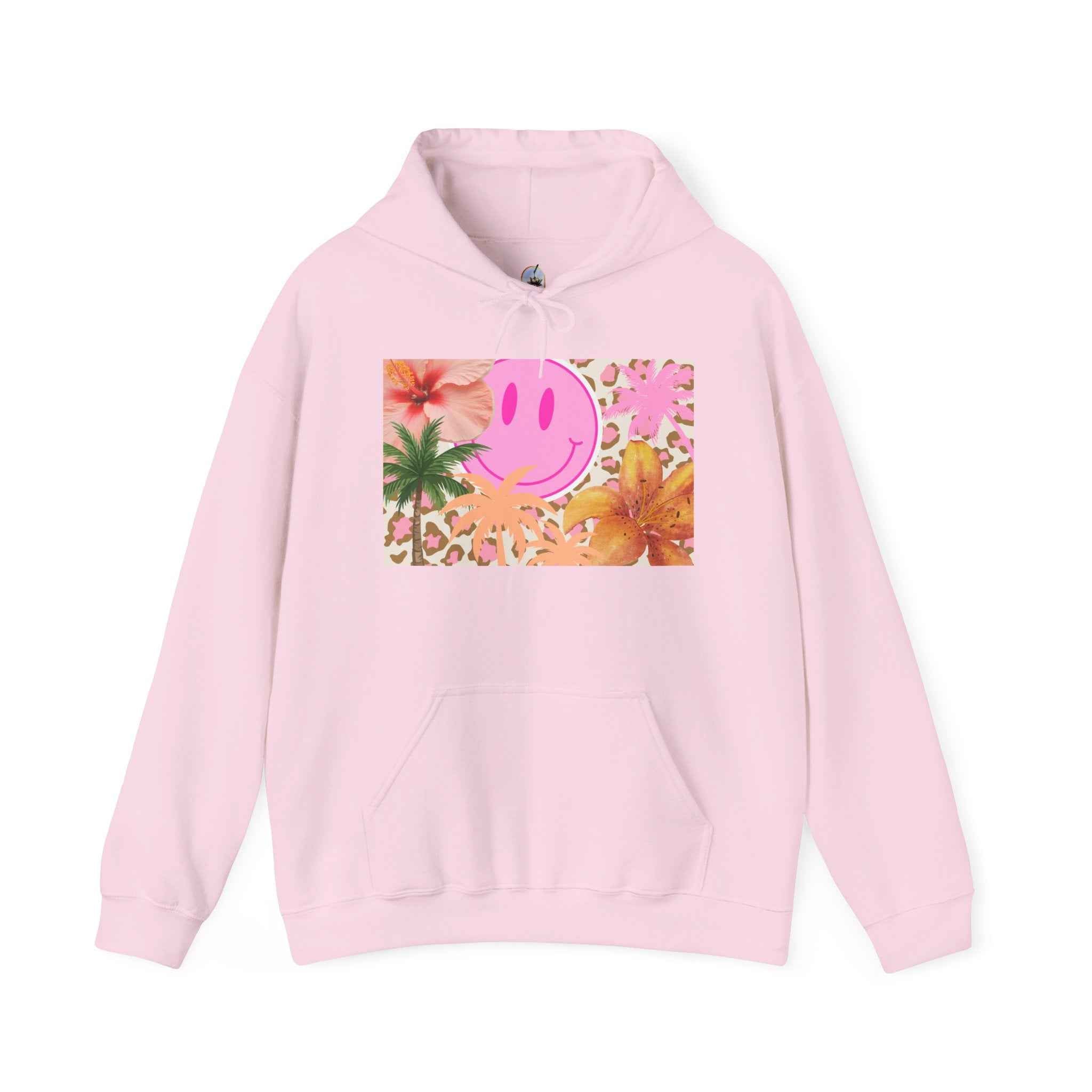 NuEden: NuEden Utopia Kali Floral Pink Smiley Hoodie