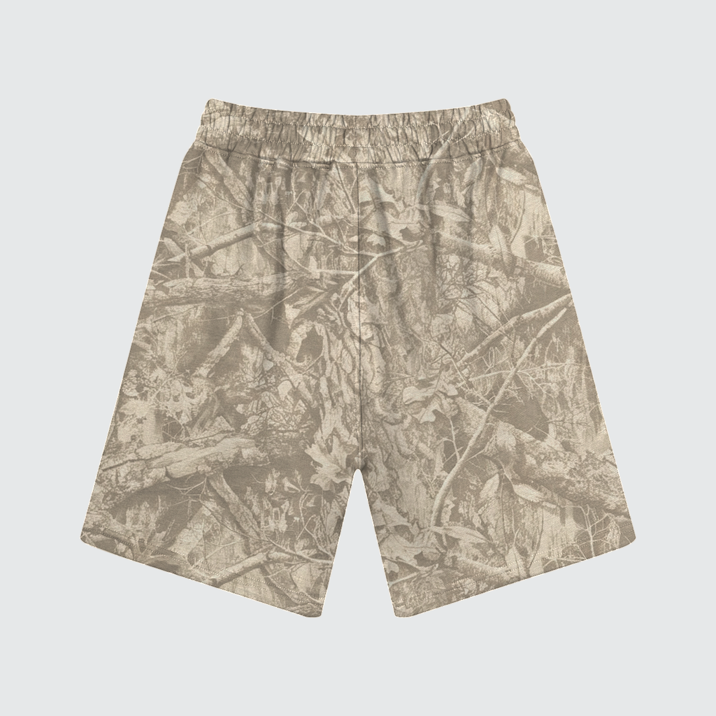 NuEden: Heavyweight Logo Camo Fleece Shorts Also Available with Matching Hoodie .