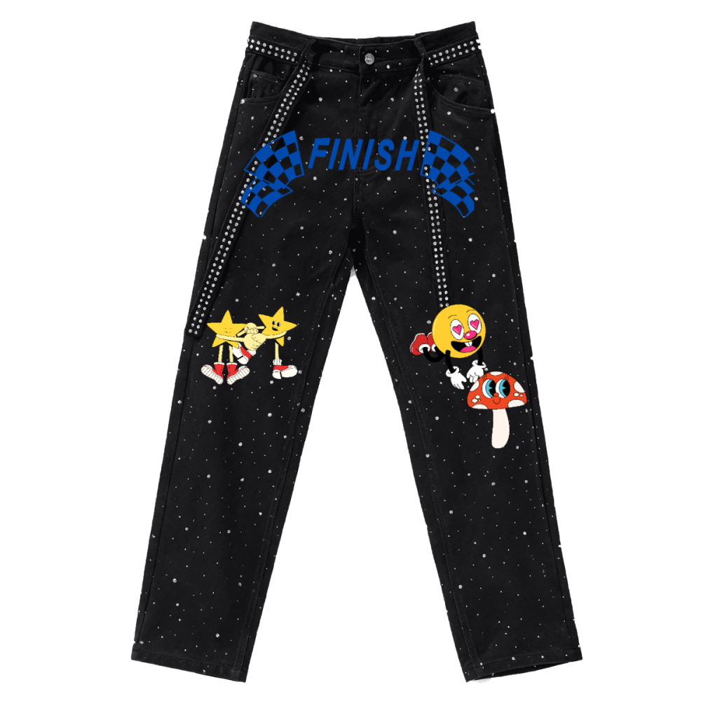 NuEden: Rhinestone Star Luv Jeans